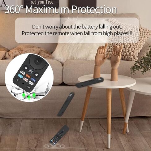[عبوتان] غطاء واقي لجهاز التحكم عن بعد للتلفزيون الذكي VIZIO XRT260 2021، WQNIDE Vizio Xrt260 V-Series 4K حافظة صوت عن بعد مقاومة للصدمات ومضادة للانزلاق مع حبال (أزرق متوهج + أسود) in Kuwait