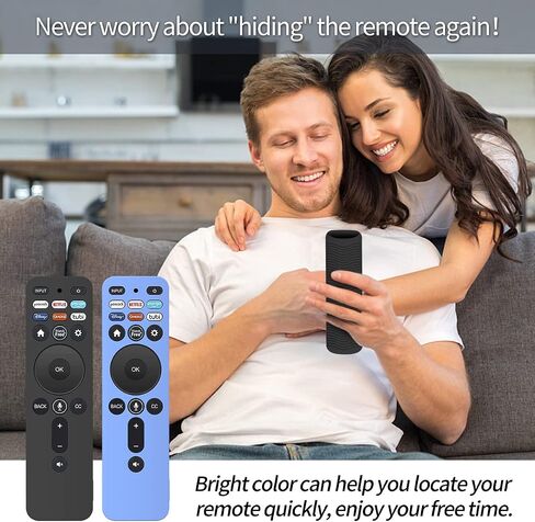 [عبوتان] غطاء واقي لجهاز التحكم عن بعد للتلفزيون الذكي VIZIO XRT260 2021، WQNIDE Vizio Xrt260 V-Series 4K حافظة صوت عن بعد مقاومة للصدمات ومضادة للانزلاق مع حبال (أزرق متوهج + أسود) in Kuwait