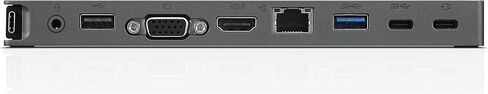 قاعدة توصيل صغيرة USB-C من لينوفو، قاعدة محمولة 7 في 1 مع HDMI وVGA وUSB-C وUSB 3.1 وUSB 2 وصوت 3.5 ملم وإيثرنت وشحن 45 وات، متوافقة مع أجهزة الكمبيوتر المحمولة Lenovo وApple وUSB-C، G0A70065US (متجدد) in Saudi Arabia