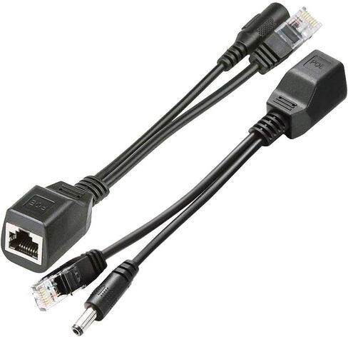 V-Fiabilidad 5 أزواج من حاقن PoE السلبي ومجموعة كابل مقسم PoE مع مقبس أسطواني 2.1x 5.5 مم DC، كابل محول الطاقة عبر إيثرنت RJ45 وحدة إمداد الطاقة 12-48 فولت لكاميرا IP in Kuwait