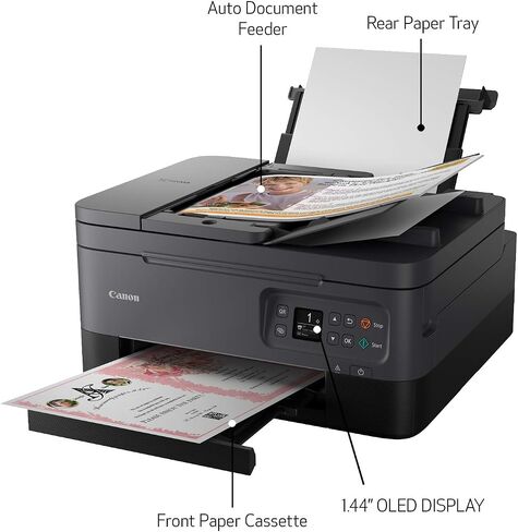 Canon PIXMA TR7020a All-in-One Wireless Color Inkjet Printer, with Duplex Printing, Mobile Printing, and Auto Document Feeder, Black, Works with Alexa in Kuwait