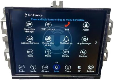 شاشة ملاحة لاسلكية بديلة لسيارة جيب جراند شيروكي 17-21 8.4 انش يو كونكت VP4 كاربلاي مع جهاز استقبال او اي ام 68332807AB 68332807AC 68448519AC 68274757AF in Kuwait