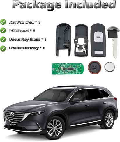 دخول بدون مفتاح مفتاح بعيد فوب، Alliskeys 4 أزرار سيارة القرب مفتاح ذكي يصلح لمازدا 3 6 MX-5 WAZSKE13D01 315MHz in Kuwait