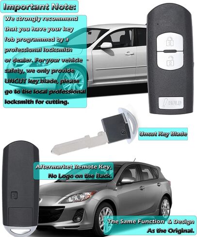 دخول بدون مفتاح مفتاح بعيد فوب، Alliskeys 4 أزرار سيارة القرب مفتاح ذكي يصلح لمازدا 3 6 MX-5 WAZSKE13D01 315MHz in Kuwait