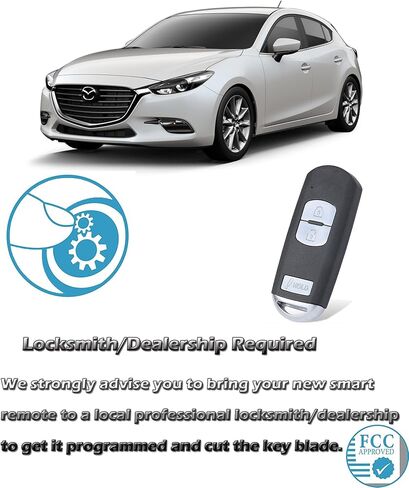 دخول بدون مفتاح مفتاح بعيد فوب، Alliskeys 4 أزرار سيارة القرب مفتاح ذكي يصلح لمازدا 3 6 MX-5 WAZSKE13D01 315MHz in Kuwait