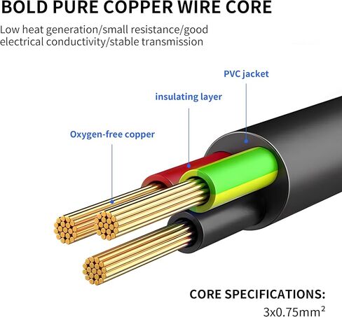 C14 to C5+C13 Y Splitter YACSEJAO 10A/250V IEC 320 C14 Male to C13+C5 Female Power Splitter Adapter Cable(1FT/30CM) in Saudi Arabia