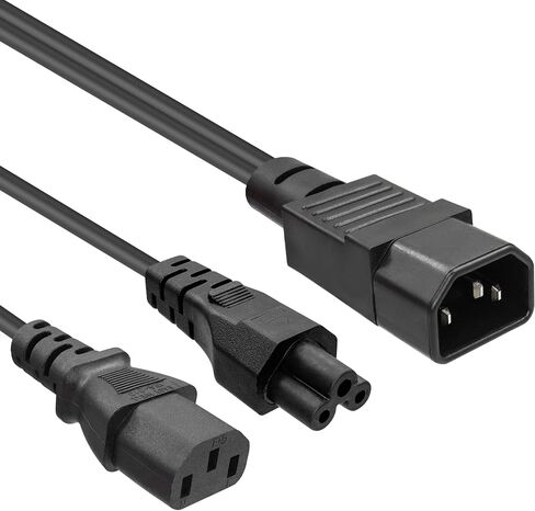 C14 to C5+C13 Y Splitter YACSEJAO 10A/250V IEC 320 C14 Male to C13+C5 Female Power Splitter Adapter Cable(1FT/30CM) in Saudi Arabia