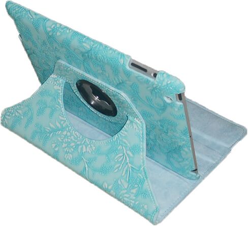 Case for iPad Mini 1 2 3, Rotating Stand Smart Case Cover Magnetic Auto Wake Up/Sleep for A1432 A1454 A1455 A1489 A1490 A1491 A1599 A1600 A1601 (Blue Purple Flower) in Kuwait