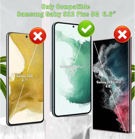 واقي شاشة Jeywiry مكون من 3 قطع لهاتف Samsung Galaxy S22 Plus/S22+ 5G 6.6 بوصة [غير مناسب لهاتف Galaxy S22 5G] مع 3 قطع واقي عدسة كاميرا من الزجاج المقوى، فائق الدقة، صلابة 9H، مضاد للخدش، سهل التركيب in Kuwait