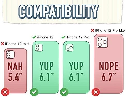 واقي شاشة Smartish لهاتف iPhone 12/12 Pro - ورق Tuff - زجاج مقسى مقاوم للخدش مع أداة محاذاة - عبوة شفافة من قطعتين in Kuwait