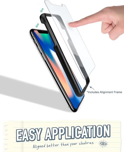 واقي شاشة Smartish لهاتف iPhone 12/12 Pro - ورق Tuff - زجاج مقسى مقاوم للخدش مع أداة محاذاة - عبوة شفافة من قطعتين in Kuwait