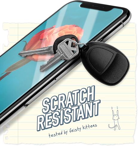 واقي شاشة Smartish لهاتف iPhone 12/12 Pro - ورق Tuff - زجاج مقسى مقاوم للخدش مع أداة محاذاة - عبوة شفافة من قطعتين in Kuwait
