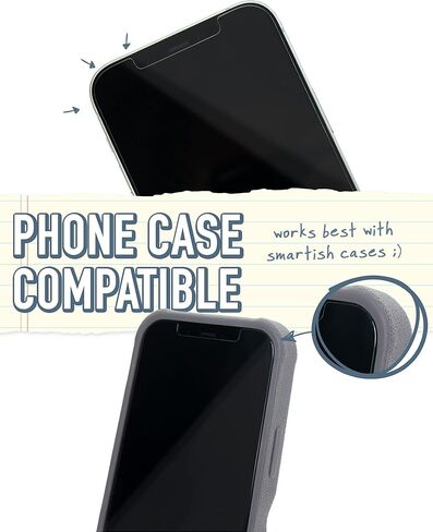 واقي شاشة Smartish لهاتف iPhone 12/12 Pro - ورق Tuff - زجاج مقسى مقاوم للخدش مع أداة محاذاة - عبوة شفافة من قطعتين in Kuwait