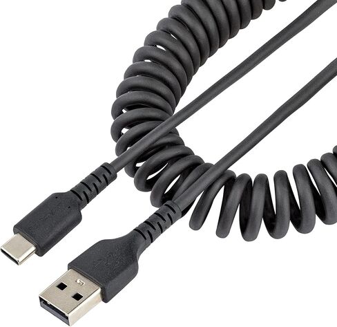 StarTech.com كابل شحن USB A إلى C مقاس 20 بوصة (50 سم)، كابل USB-C للشحن السريع والمزامنة ملفوف شديد التحمل، كابل USB 2.0 A إلى النوع C، ألياف الأراميد القوية، ذكر متين إلى ذكر USB (R2ACC-50C-USB) -كابل) in Saudi Arabia