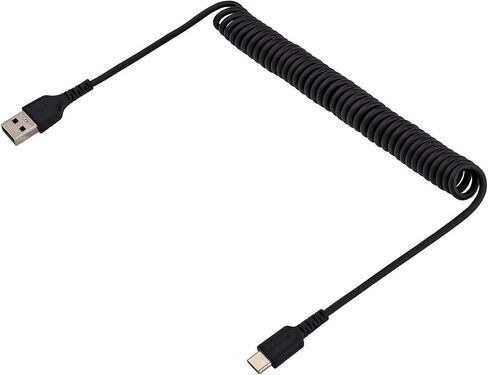 StarTech.com كابل شحن USB A إلى C مقاس 20 بوصة (50 سم)، كابل USB-C للشحن السريع والمزامنة ملفوف شديد التحمل، كابل USB 2.0 A إلى النوع C، ألياف الأراميد القوية، ذكر متين إلى ذكر USB (R2ACC-50C-USB) -كابل) in Saudi Arabia