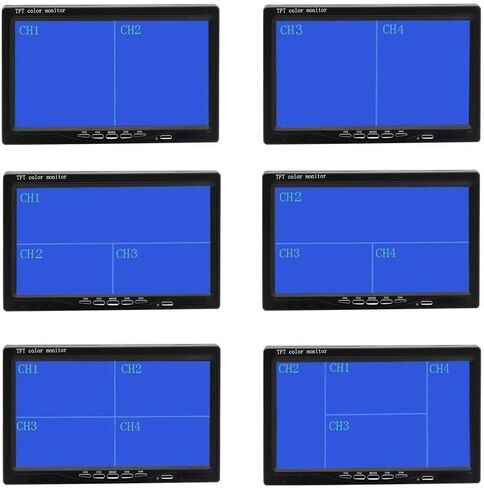 Backup Camera Hard Wired Backup Camera 9'' Quad Split Screen HD Rear Backup Camera Monitor System, Waterproof IR Night Vision Backup Camera for Trucks,Trailer Heavy,Box,RV,Camper Bus Rearview Camera in Kuwait