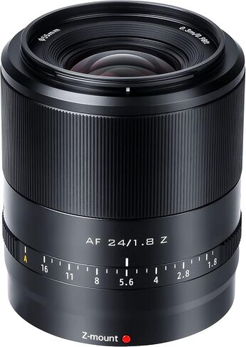 عدسة رئيسية بفتحة كبيرة Z-Mount AF 24 مم F1.8 عدسة صورة بإطار كامل متوافقة مع كاميرا نيكون Z5، Z50، Z6، Z6II، Z7، Z7II، ZFC، Z30، Z9 أسود in Kuwait