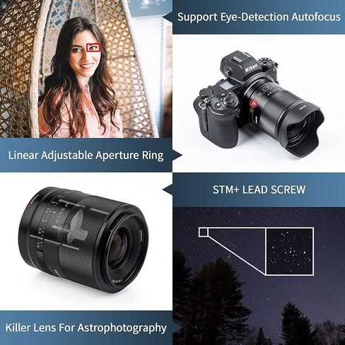 عدسة رئيسية بفتحة كبيرة Z-Mount AF 24 مم F1.8 عدسة صورة بإطار كامل متوافقة مع كاميرا نيكون Z5، Z50، Z6، Z6II، Z7، Z7II، ZFC، Z30، Z9 أسود in Kuwait