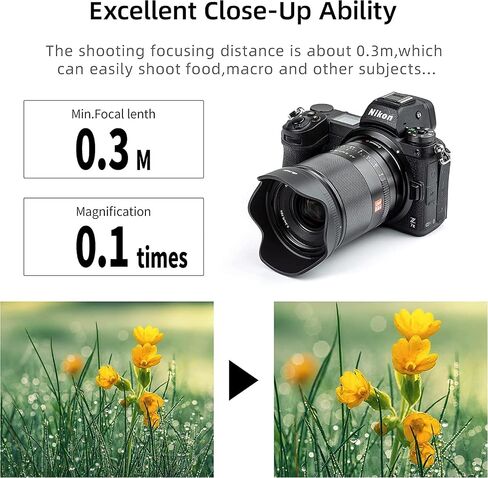 عدسة رئيسية بفتحة كبيرة Z-Mount AF 24 مم F1.8 عدسة صورة بإطار كامل متوافقة مع كاميرا نيكون Z5، Z50، Z6، Z6II، Z7، Z7II، ZFC، Z30، Z9 أسود in Kuwait