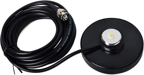 HYS Universal NMO قاعدة مغناطيسية جبل هوائي متنقل NMO إلى BNC ذكر موصل W/5M (16.4ft) RG-58 كابل محوري لأجهزة BNC HF/VHF/UHF 27Mhz المحمولة CB أجهزة الإرسال والاستقبال in Saudi Arabia