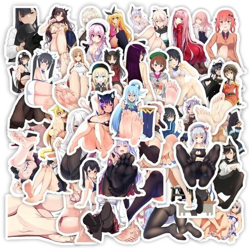 50pc Sexy Foot Stickers Vinyl Stickers Waterproof Stickers Decal Decorate Laptop Garage Door Fridge Water Bottle Guitar Car Scrapbook Skateboard Suitcase Motorcycle Snowboard in Kuwait