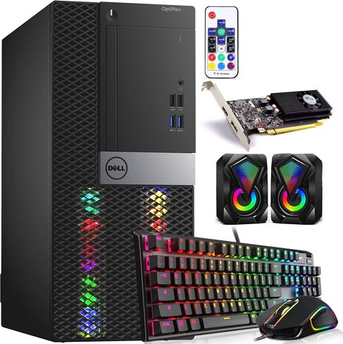 Dell RGB Gaming Tower Computer - Intel Core i5 6th Gen, NVIDIA GTX 1050 Ti 4GB GDDR5, 32GB DDR4 Ram, 1TB SSD, Prebuilt Gaming Desktop PC with Built-in WiFi & RGB Set, Windows 10 Pro (Renewed) in Saudi Arabia