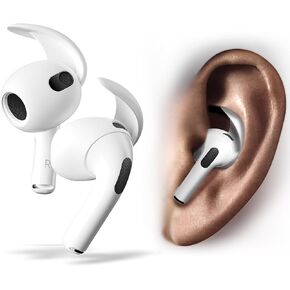 PZOZ زوجان من خطافات الأذن AirPods 3، أغطية خطافات أذن من السيليكون مضادة للانزلاق، ملحقات أطراف الأذن المتوافقة مع Apple AirPods الجيل الثالث (غير مناسبة لعلبة الشحن) (أبيض) in Kuwait