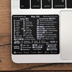 SYNERLOGIC (for Intel) Mac OS (Monterey/Big Sur/Catalina/Mojave etc) Keyboard Shortcut Transparent Vinyl Sticker, No-Residue Adhesive, Compatible with MacBook Air/Pro/iMac/Mini in Kuwait