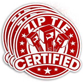 (3Pcs) Zip Tie Certified Stickers Technician Electrician Mechanic Hard Hat Sticker 2" Die-Cut Vinyl Sticker for Water Bottle Tumbler Phone Case Laptop Cars Merchandise Decoration Decal Gifts 2x2 Inch