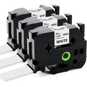 Labelife 5-Pack TZe-251 TZe TZ Tape 24mm 0.94 Laminated White TZe251 Label Tape Replace for Brother P Touch 1 Inch 24mm Label Maker Tape for Brother Ptouch PT-D600 PT-D610BT PT-P710BT PT-P750W PT-P700
