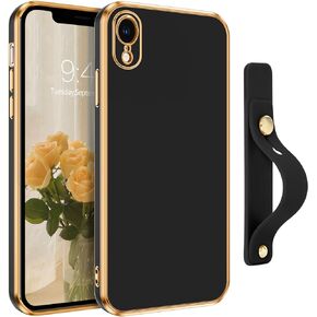 VENINGO iPhone XR Case, Phone Cases for iPhone XR,Slim Fit Soft TPU Rubber with Adjustable Wristband Kickstand Scratch Resistant Shockproof Protective Cover for Apple iPhone XR 6.1 Inch, Matcha Green