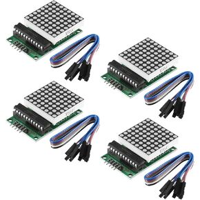 ACEIRMC 4pcs MAX7219 Dot Matrix Display Module Single-Chip Control LED Module DIY Kit for Arduino with 5pin Line in Kuwait