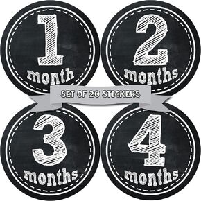 Months In Motion Baby Monthly Milestone Stickers - First Year Set of Baby Month Stickers for Newborn Photo Keepsakes (Gender Neutral - Boy or Girl Set of 20) in Saudi Arabia