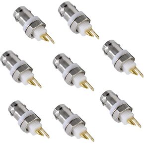 BNC Chassis Panel Mount Socket,BNC Female Jack Bulkhead Solder Panel Mount Insulated Connectors Adapter - (8 Pcs) in Kuwait