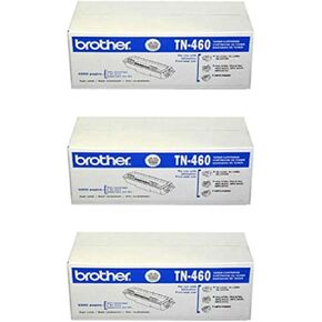 Brother Genuine TN-460 (TN460) High Yield Black Laser Toner Cartridge 3-Pack