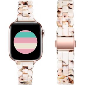 Secbolt Band Compatible with Apple Watch Band 38mm 40mm 41mm 42mm 44mm 45mm Women, Slim Resin Bracelet for iWatch Series 9/8/7/6/5/4/3/2/1/SE