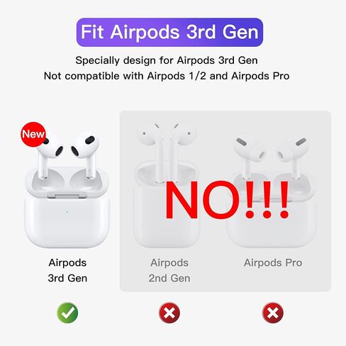 PZOZ زوجان من خطافات الأذن AirPods 3، أغطية خطافات أذن من السيليكون مضادة للانزلاق، ملحقات أطراف الأذن المتوافقة مع Apple AirPods الجيل الثالث (غير مناسبة لعلبة الشحن) (أبيض) in Kuwait