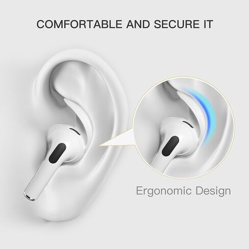 PZOZ زوجان من خطافات الأذن AirPods 3، أغطية خطافات أذن من السيليكون مضادة للانزلاق، ملحقات أطراف الأذن المتوافقة مع Apple AirPods الجيل الثالث (غير مناسبة لعلبة الشحن) (أبيض) in Kuwait