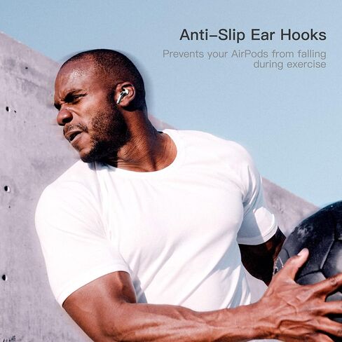 PZOZ زوجان من خطافات الأذن AirPods 3، أغطية خطافات أذن من السيليكون مضادة للانزلاق، ملحقات أطراف الأذن المتوافقة مع Apple AirPods الجيل الثالث (غير مناسبة لعلبة الشحن) (أبيض) in Kuwait