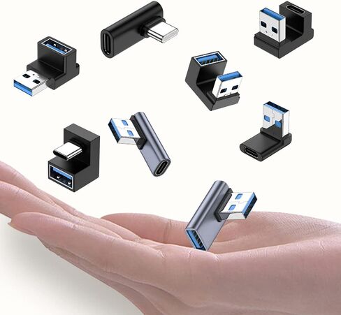 Right Angle USB A Male to USB C Female Adapter, USB to Type C Connector in Kuwait