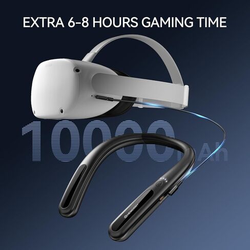 NEWDERY Battery Pack for Oculus Quest 2, 10000mAh Hanging Neck Power Bank for Extra 6-8H Playtime, PD Fast Charger for Meta Quest 1/2 / 3 / Pro, Pico 4/4 Pro, HTC Vive, PSVR 2 in Saudi Arabia