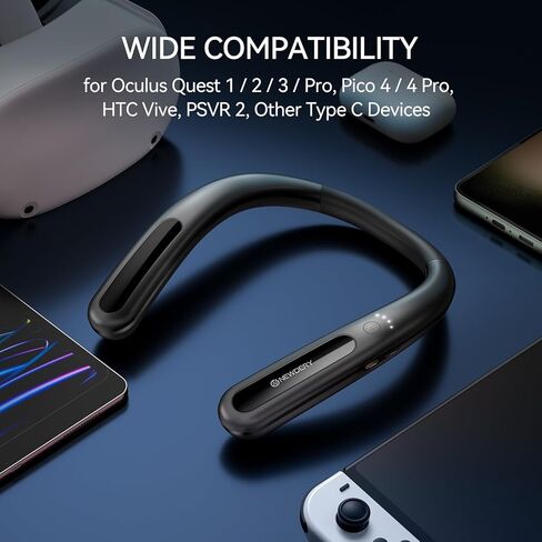 NEWDERY Battery Pack for Oculus Quest 2, 10000mAh Hanging Neck Power Bank for Extra 6-8H Playtime, PD Fast Charger for Meta Quest 1/2 / 3 / Pro, Pico 4/4 Pro, HTC Vive, PSVR 2 in Kuwait
