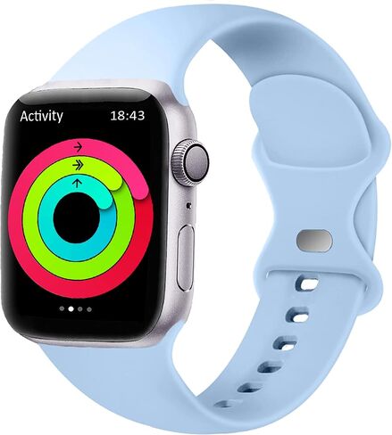 Blaspins لأساور ساعات Apple 41 مم 40 مم 38 مم، سوار معصم رياضي من السيليكون الناعم مع مشبك كلاسيكي لسلسلة iWatch SE 7 6 5 4 3 2 1 للنساء والرجال 38/40/41 مم - in Kuwait