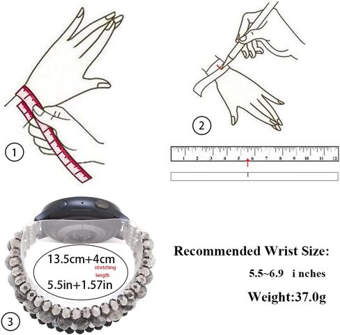 سوار KAI العلوي المطرز متوافق مع Samsung Galaxy Watch 4 Band/Watch 5 Band/Watch 6 Band 40mm 44mm، Galaxy Watch 6/Watch 4 Classic 42mm 46mm Band، 20mm Elastic Band لـ Galaxy Watch Active 2 Women in Saudi Arabia