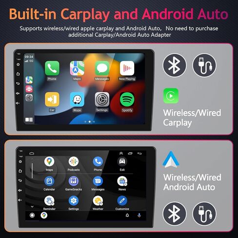 لسيارة Nissan Altima 2013 2014 2015 2016 2017 2018 Android Car Stereo مع Apple CarPlay Android Auto، podofo 9 بوصة تعمل باللمس وراديو بلوتوث مع HiFi Audio GPS Navi WiFi وكاميرا احتياطية (2G+64G) in Saudi Arabia