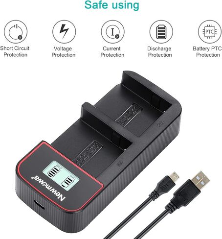 بطارية بديلة Newmowa NP-F550 (عبوتان) وشاشة LCD ذكية شاحن USB مزدوج لسوني NP-F550 وSony CCD-SC55 TR516 TR716 TR818 TR910 TR917 in Kuwait