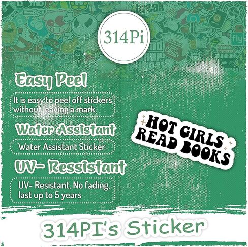 314PI (3 قطع) ملصق كتب للقراءة للفتيات الساخنة، ملصقات للقراءة، ملصقات مضحكة، ملصقات كتب لمساعد الماء، ملصق مقطوع للقالب لأجهزة الكمبيوتر المحمول والهاتف وزجاجة المياه ولوح التزلج، وهدايا ملصقات الكتب للأولاد والبنات البالغة، وملصقات القراءة، وملصقات كيند in Kuwait