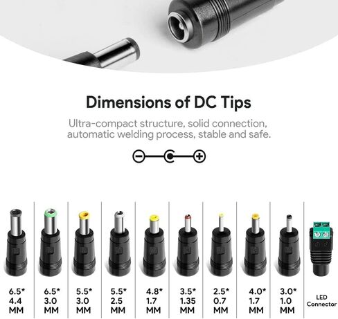 HKY 15V 60W Universal AC/DC Adapter Switching Power Supply with 10 Selectable Adapter Tips, AC to DC 15V 4A (15V 3.5A,15V 3A,15V 2A,15V 2.5A Compatible) Power Cord Cable Wall Plug Charger in Saudi Arabia