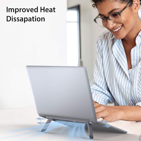حامل تبريد للكمبيوتر المحمول من Neetto، حامل رفع مريح للكمبيوتر المحمول قابل للطي من الألومنيوم للمكتب والطاولة والسفر، متوافق مع MacBook Air Pro وDell XPS وHP وLenovo والمزيد من أجهزة الكمبيوتر المحمولة مقاس 10-15.6 بوصة - BS103 in Kuwait