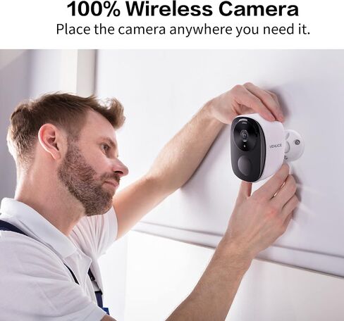 VENUCE Security Outdoor Camera,IP 65 Waterproof, Color Night Vision, 2-Way Audio, Motion Detection, Compatible with Alexa. in Saudi Arabia